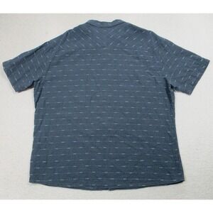 Kuhl Shirt Mens 2XL Blue Stripe Short Sleeve Button Up Linen Cotton Outdoor